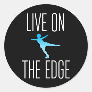 Sticker Rond Figure Patinage Cadeau glace patinage Cadeau patin