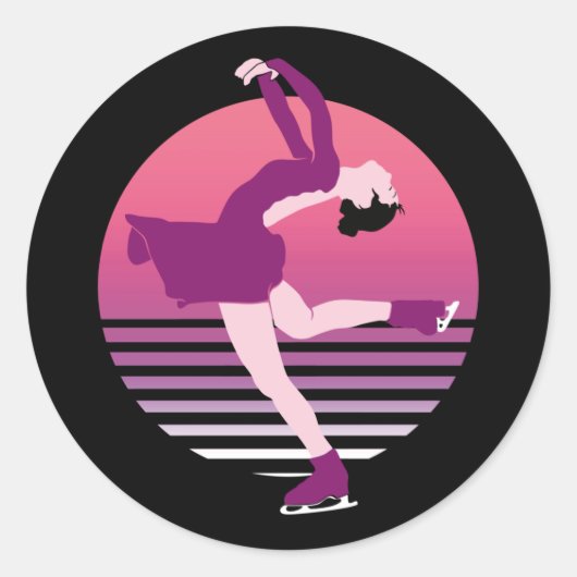 Sticker Rond Figure Patineuse - Art De La Danse Sur Glace (Devant)