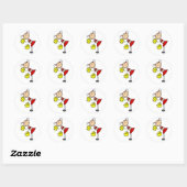 Sticker Rond Figure pom-pom girl (Feuille)