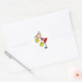 Sticker Rond Figure pom-pom girl (Enveloppe)