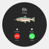 Sticker Rond Fih Calling Remind Me Message Decline Accept Phone (Devant)