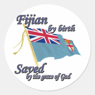 Sticker Rond Fijian par la naissance sauvée par la grâce de Die