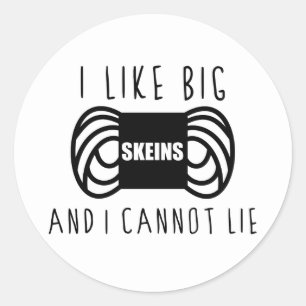 Sticker Rond fil à tricoter drôle d'humour de knit de crochet