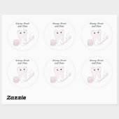 Sticker Rond Fil dentaire et conception des dents (Feuille)