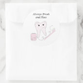 Sticker Rond Fil dentaire et conception des dents (Sac)