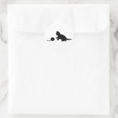 Sticker Rond Fil et chat en silhouette noir et blanc (Sac)