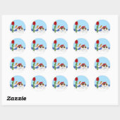 Sticker Rond Fil Fox Christmas Mail (Feuille)