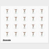 Sticker Rond Fil Fox Terrier Maman 2 (Feuille)