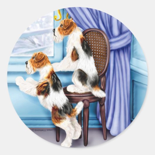 Sticker Rond Fil Fox Terrier Parlor Pals (Devant)