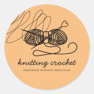 Sticker Rond Fil Orange sur mesure pour petite entreprise Trico
