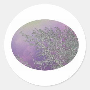 Sticker Rond Filets argentés chanceux V5 du pourpre n