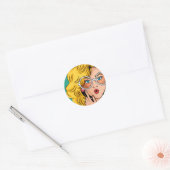 Sticker Rond Fille #1 (Enveloppe)