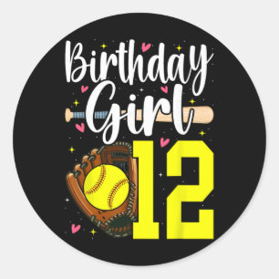 Sticker Rond Fille 12 ans Douce 12e Anniversaire 12 Douze Ans