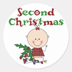 Sticker Rond Fille 2e T-shirts et cadeaux de Noël