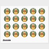 Sticker Rond Fille à capuchon de lapin (Feuille)