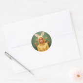 Sticker Rond Fille à capuchon de lapin (Enveloppe)