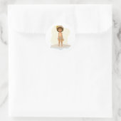 Sticker Rond Fille afro-américaine (Sac)