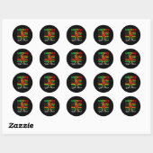 Sticker Rond Fille afro Juneteenth faisant le dab princesse noi (Feuille)