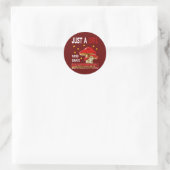 Sticker Rond Fille amatrice de champignons qui aime simplement (Sac)