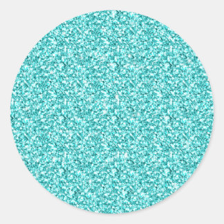 Sticker Rond Fille, Amusant Aqua Parties scintillant Bleue Impr