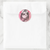 Sticker Rond Fille Anime (Sac)