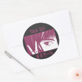 Sticker Rond Fille Anime Tokyo (Enveloppe)