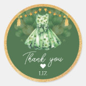 Sticker Rond Fille Anniversaire Saint Patrick's Day Merci (Devant)