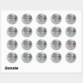 Sticker Rond Fille Argent Parties scintillant Holo Foil Anniver (Feuille)