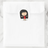 STICKER ROND FILLE ASIATIQUE MIGNÉE (Sac)