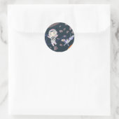 Sticker Rond Fille Astéroïde (Sac)