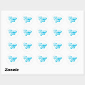 Sticker Rond Fille aux fleurs (Feuille)