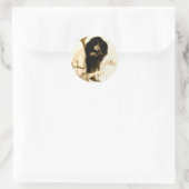 Sticker Rond Fille avec harpe (Sac)