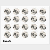 Sticker Rond Fille avec le poney (Feuille)