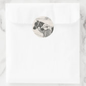 Sticker Rond Fille avec le poney (Sac)