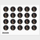 Sticker Rond Fille avec les lunettes Graduation (Feuille)