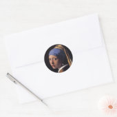 Sticker Rond Fille avec une oreille perle (Enveloppe)