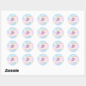 Sticker Rond Fille axolotl arc en ciel (Feuille)