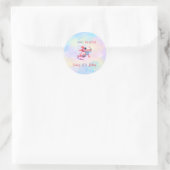 Sticker Rond Fille axolotl arc en ciel (Sac)