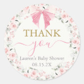 Sticker Rond Fille Baby shower de la ceinture rose (Devant)