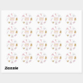 Sticker Rond Fille Baking Cuisine 1er anniversaire fête (Feuille)