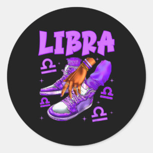 Sticker Rond Fille Balance Anniversaire Femme Noire Baskets Zod