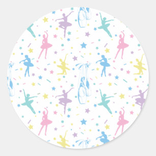 Sticker Rond Fille Ballerina Danseuse - Motif de ballet