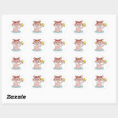 Sticker Rond Fille Bath Time Amusant avec canard en caoutchouc  (Feuille)