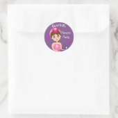 Sticker Rond Fille Beauté Pamper Party Personnalisé (Sac)