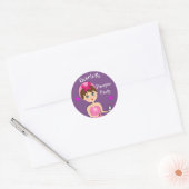 Sticker Rond Fille Beauté Pamper Party Personnalisé (Enveloppe)