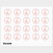 Sticker Rond Fille Bébé Rose Simchat Bat Hébreu Mazel Tov (Feuille)