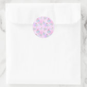Sticker Rond Fille Bleu Tutu Ballerinas Arrière - plan rose cla (Sac)