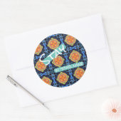 Sticker Rond fille bosseuse (Enveloppe)