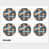 Sticker Rond fille bosseuse (Feuille)