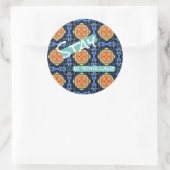Sticker Rond fille bosseuse (Sac)